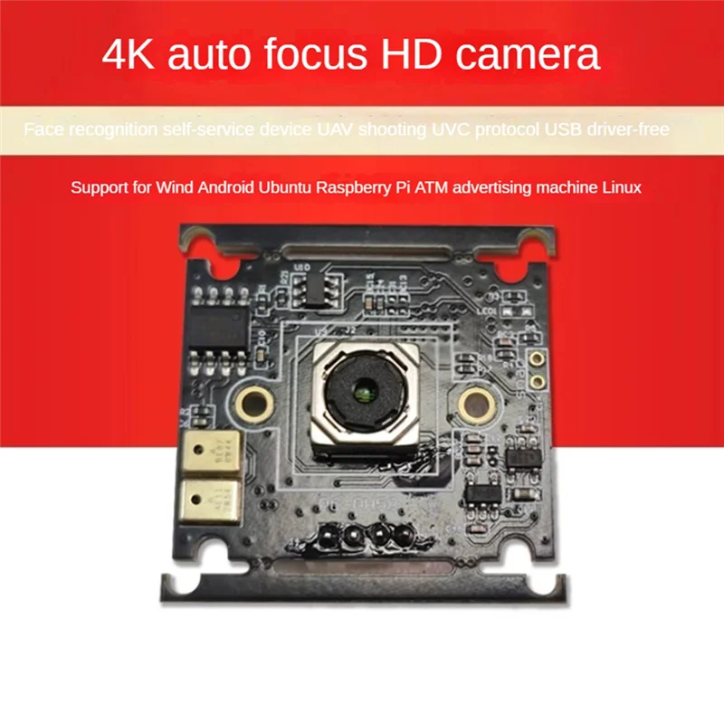 B04C-4K HD Autofocus USB Camera Module 3840X2160 30FPS IMX258 Sensor 79° 66.4° 53.1° Built-In Microphone Auto Focus Lens
