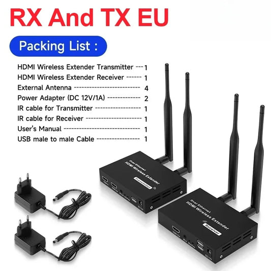 200M 1080P HDMI-Compatible Wireless Extender 5.8G HD Transmission Projector Video Extension for PC Laptop TV Projector Monitor