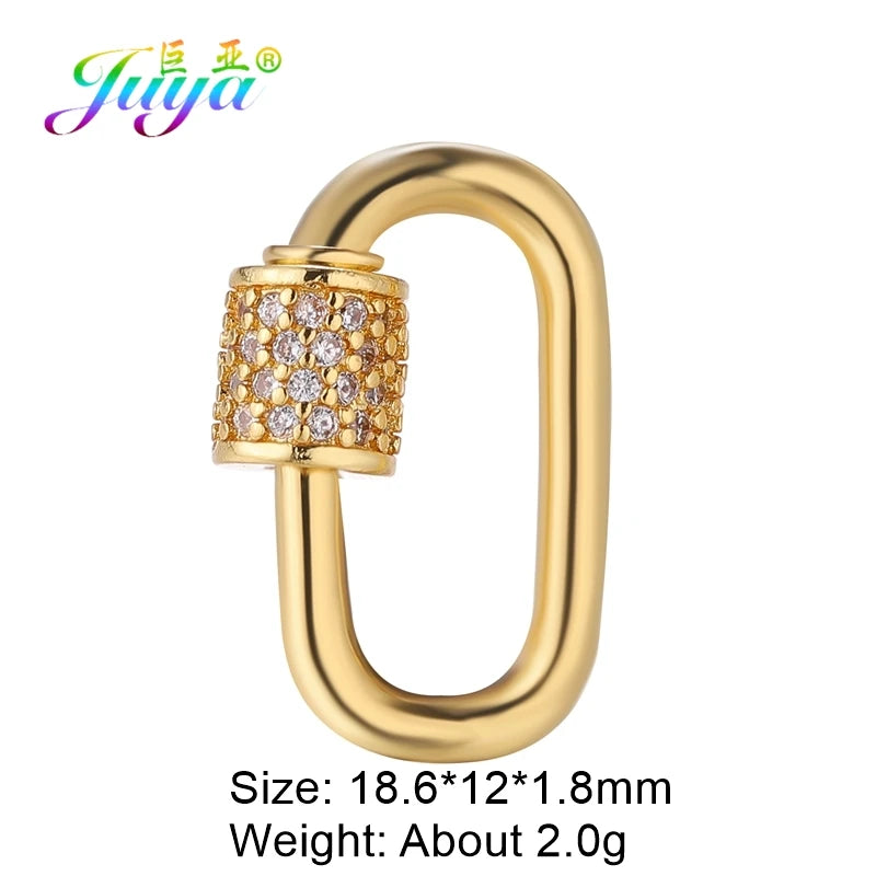 Juya DIY Decoration Carabiner Fastener Spring Lobster Screw Locket Clasps Accessories For Keychain Necklace Making