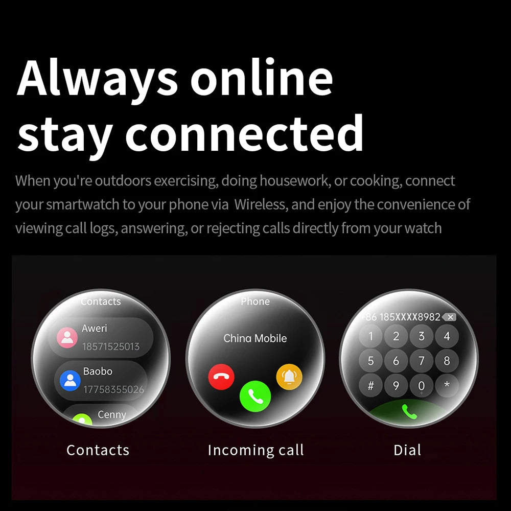 GEJIAN 2025 New Smart Watch 1.46-inch 360 * 360 HD Full Touch Screen Voice Assistant BT Call Heart Rate Monitoring Smartwatch