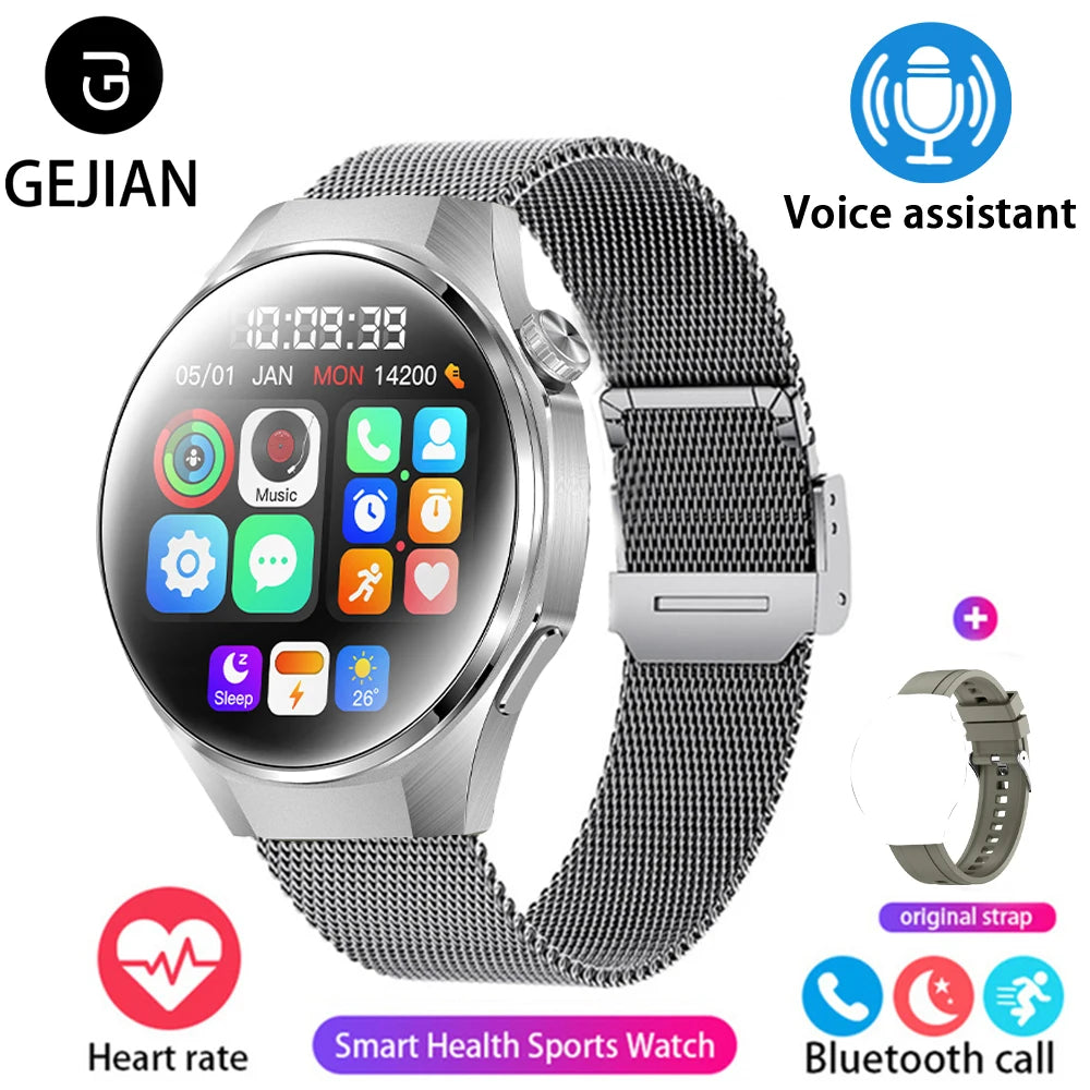 GEJIAN 2025 New Smart Watch 1.46-inch 360 * 360 HD Full Touch Screen Voice Assistant BT Call Heart Rate Monitoring Smartwatch