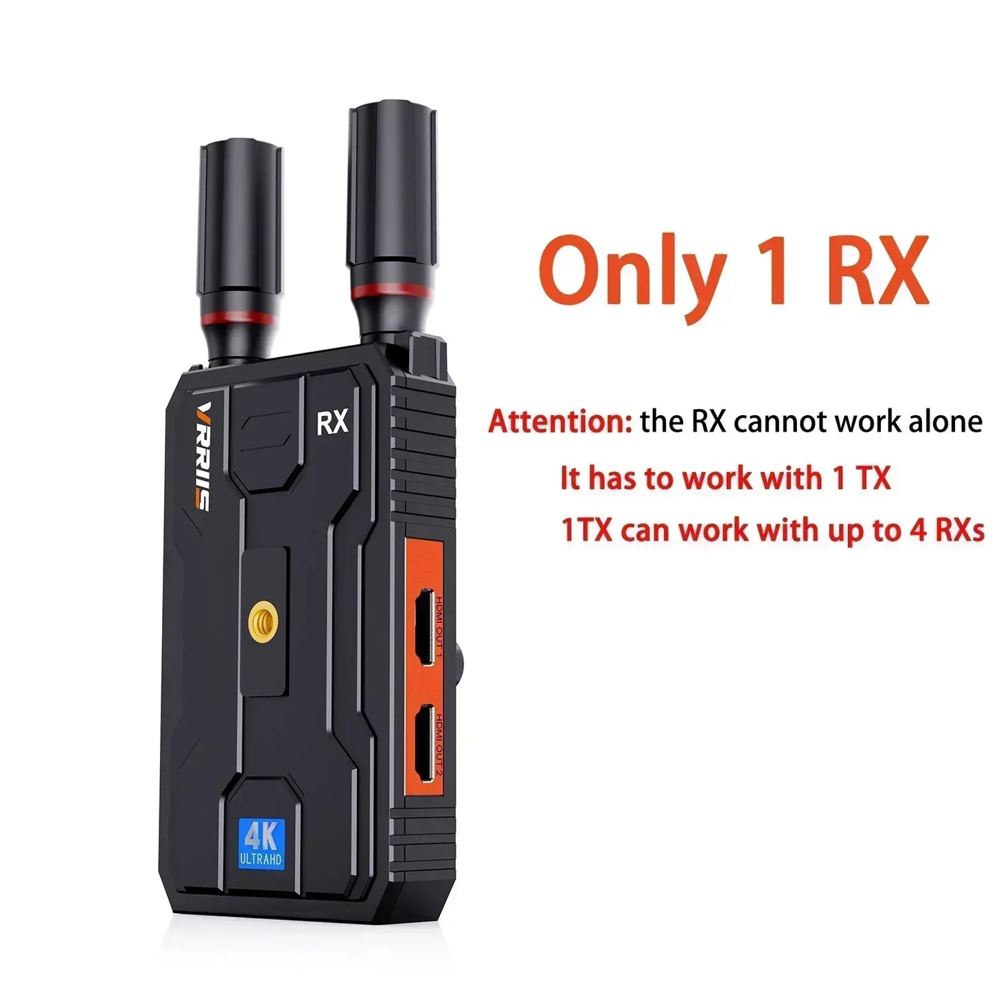 400m 5G 4K Wireless Video Transmitter Receiver HDMI Extender Dual Display Adapter Support Battery Wedding Camera Live Streaming