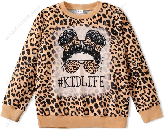 PATPAT Girls Sweatshirts Size 5-14 Years Graphic Pullover Long Sleeve Crewneck Shirt Cute Cartoon Casual Clothes for Girls
