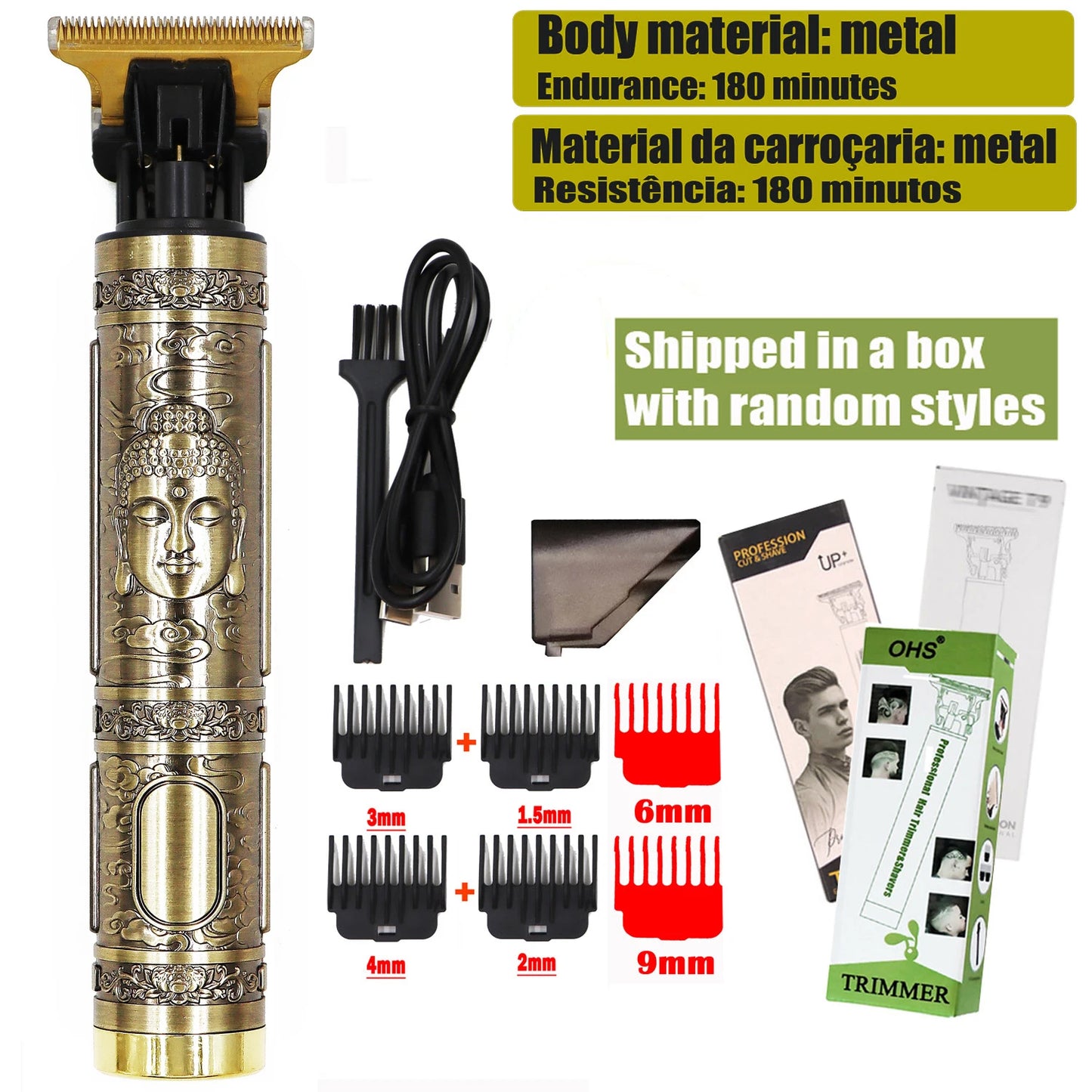 2025 T9 HairClipper Beard Shaving Body Hair Trimmer Clippers Electric Machine Men Haircut Machine 0mm Barber ShaverDragon Carved