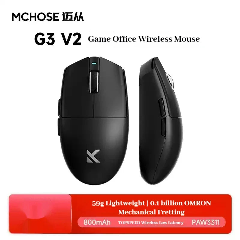 MCHOSE G3 V2 Gaming Mouse Tri-mode Wireless Paw3311 Sensor Lightweight Ergonomics Esports Wireless Mouse Pc Gamer Accessories