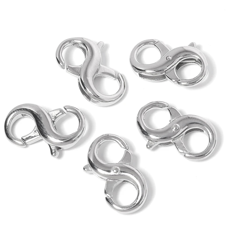 1pcs Stainless Steel Double Headed Claps Hook Titanium steel 8 Shape Buckle Connectors For Jewelry Making DIY Necklace
