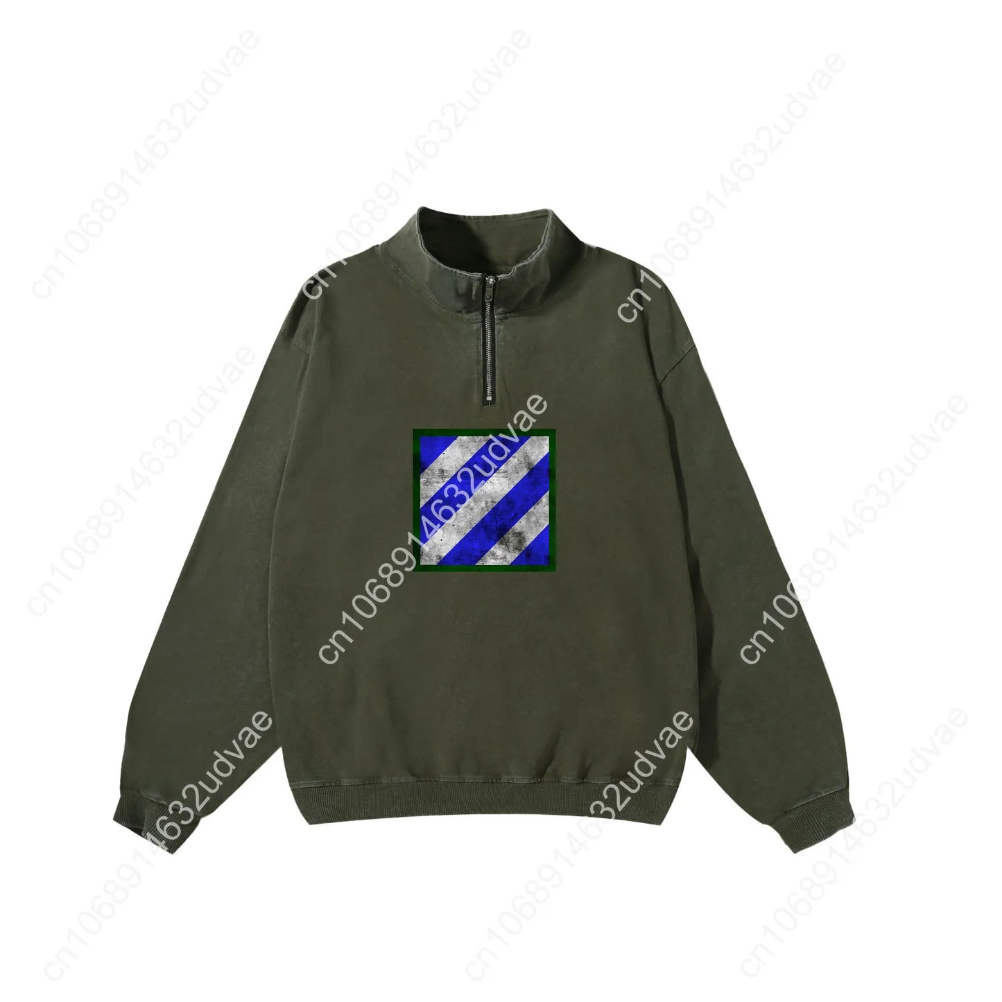 3rd Infantry Division Retro Sweatshirt Man Woman Teenager Vintage Pullover Half Zipper Shirt Photo Custom Made Sleeved Tshirt