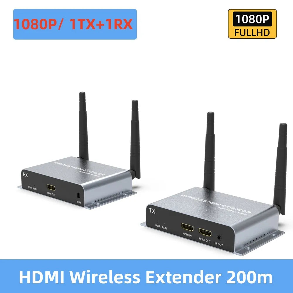 4K HDMI Wireless Extender RJ45 200m 5G/5.8G WIFI Stable Through-Wall Projection Transmitter and Receiver for Laptop TV Projector