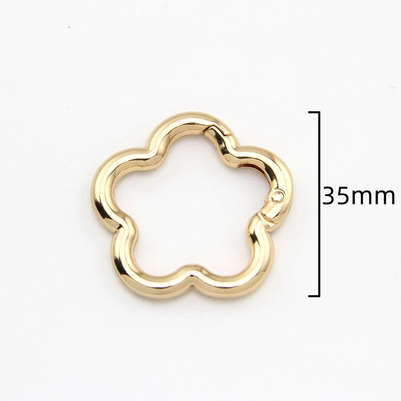 5pcs Flower Metal Lobster Claw Clasps Swivel Lanyards Trigger Snap Hooks Strap Connector for Bag Key Chains Rings Jewelry Making