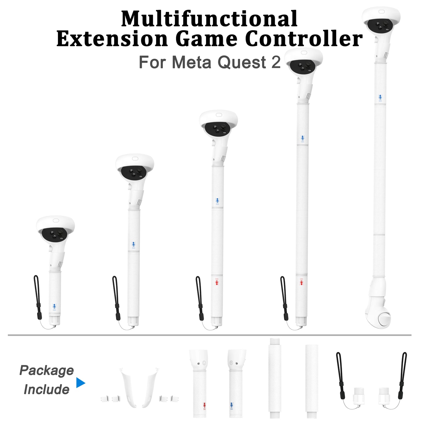 Controller Extensions VR Gorilla Long Arms Grips for Meta Quest 2/3/3S Saber Golf Club Baseball, Enhance VR Game Experience ﻿
