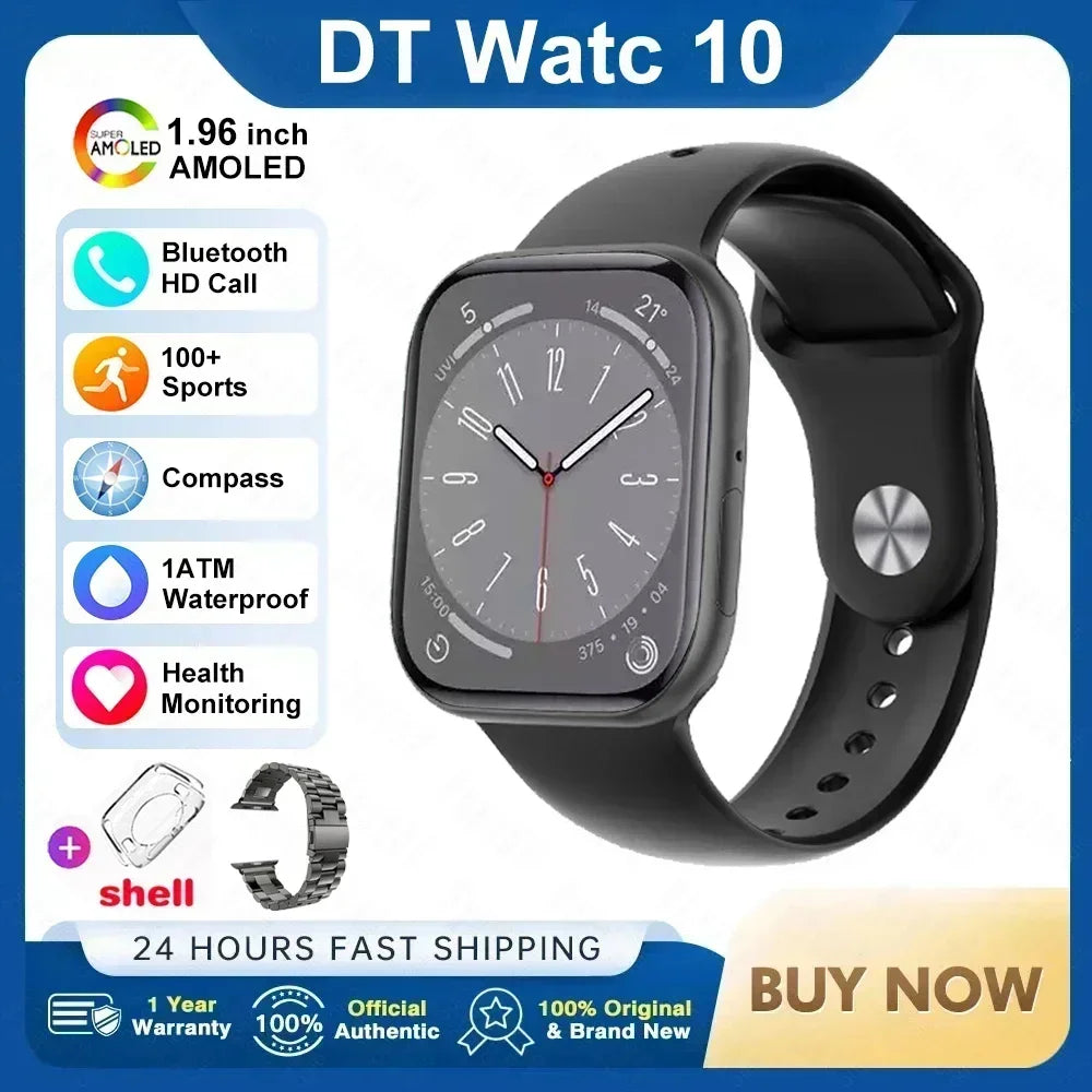 New Original For Apple Watch 10 Smart Watch 16GB Memory Music HD AMOLED NFC Compass Bluetooth Call Waterproof Smart Watch Woman