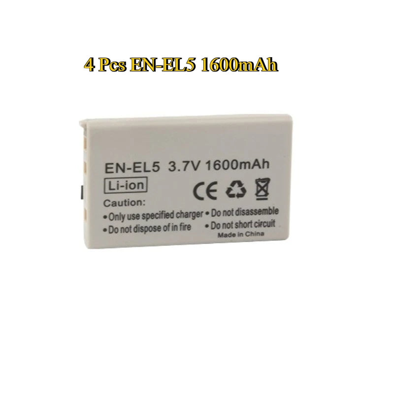New EN-EL5 ENEL5 3.7V 1600mAh Replacement Camera Battery with charger for Nikon Coolpix P500 P5000 P5100 P6000 3700 4200 P530