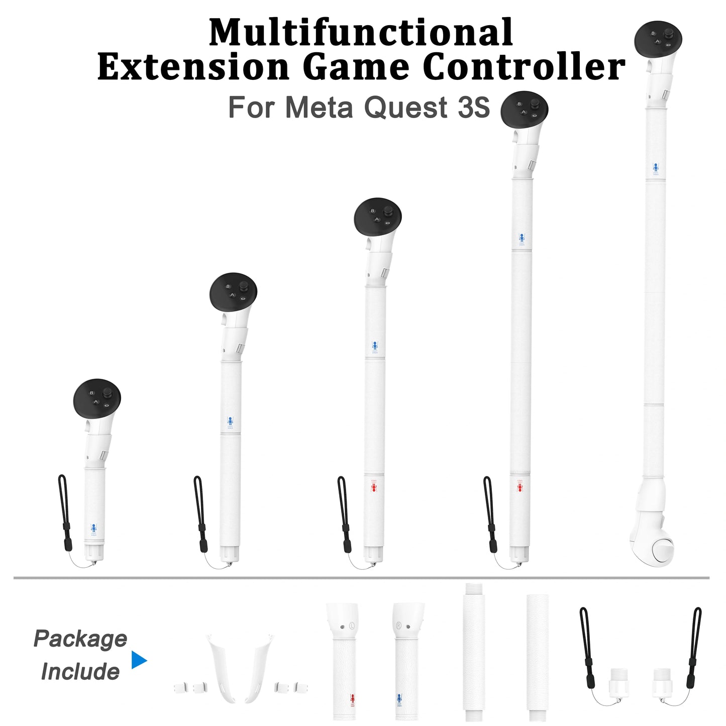 Controller Extensions VR Gorilla Long Arms Grips for Meta Quest 2/3/3S Saber Golf Club Baseball, Enhance VR Game Experience ﻿