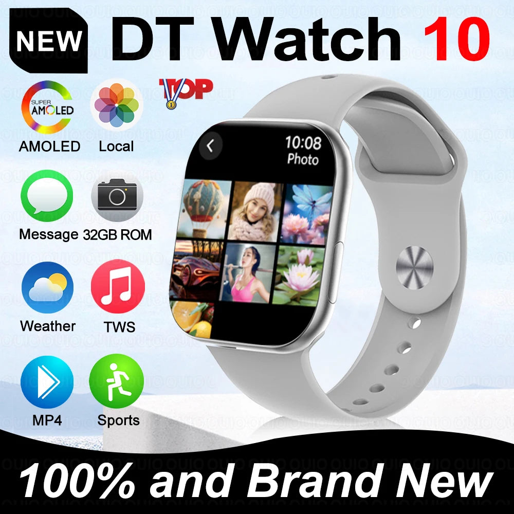 New Original For Apple Watch 10 Smart Watch 16GB Memory Music HD AMOLED NFC Compass Bluetooth Call Waterproof Smart Watch Woman