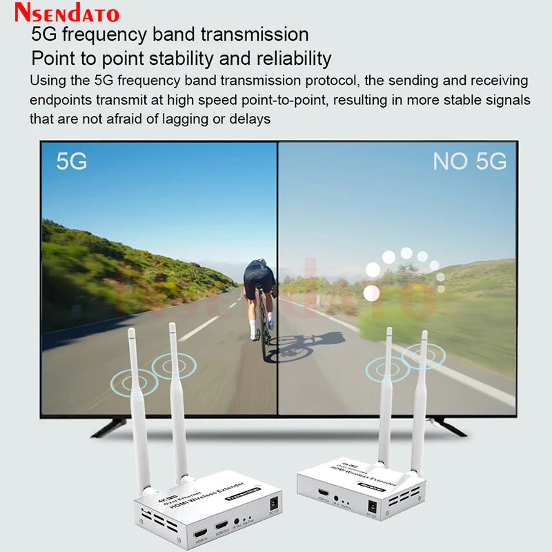 4K 5.8G HDMI Wireless Extender 200m 1 TX-4 RX HDMI Wireless Video Transmitter Receiver Extender with IR HDMI Loop-Out For TV PC
