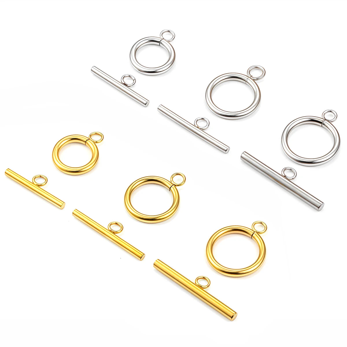 4 Sets Stainless Steel OT Clasp Toggle Clasps 18k Gold for Necklaces Connectors Bracelets Hooks DIY Jewelry Making Accessories