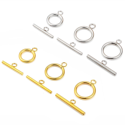 4 Sets Stainless Steel OT Clasp Toggle Clasps 18k Gold for Necklaces Connectors Bracelets Hooks DIY Jewelry Making Accessories