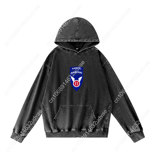11th Airborne Division Patch Arctic Angels Hoodies Retro Hooded Sweatshirt Man Woman Teenager Vintage Pullover Customized Tops