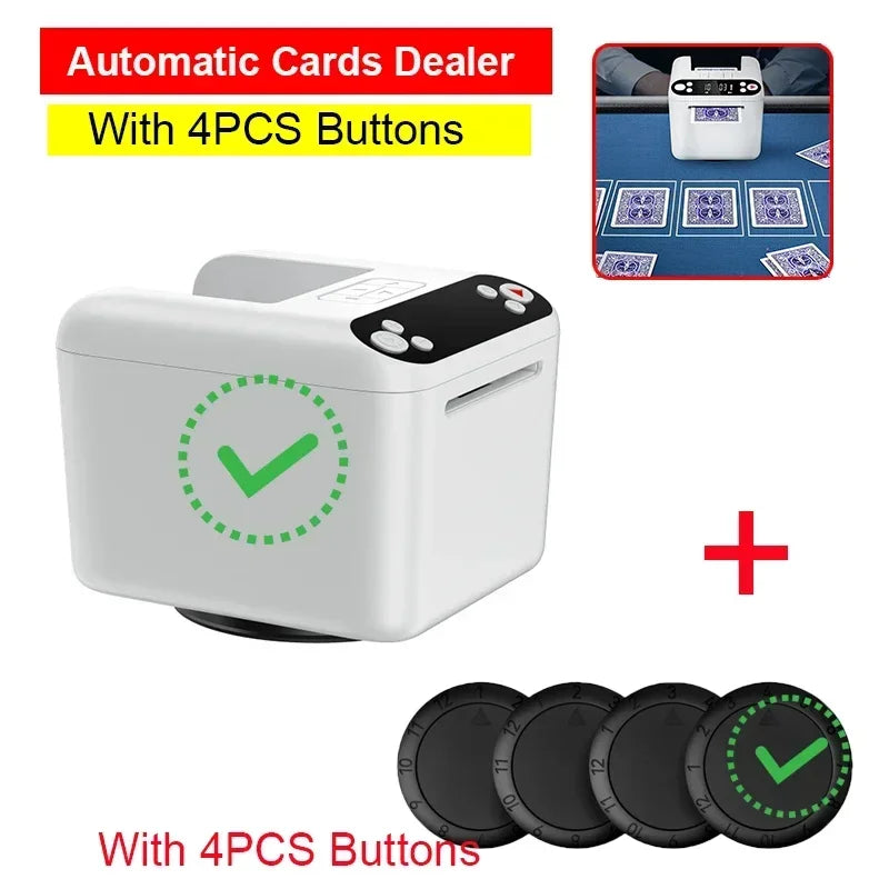 12 people 360° Rotating Automatic Cards Dealer,Electric Card Dealer Dealing Playing Cards Distribution Machine with 4pcs Buttons