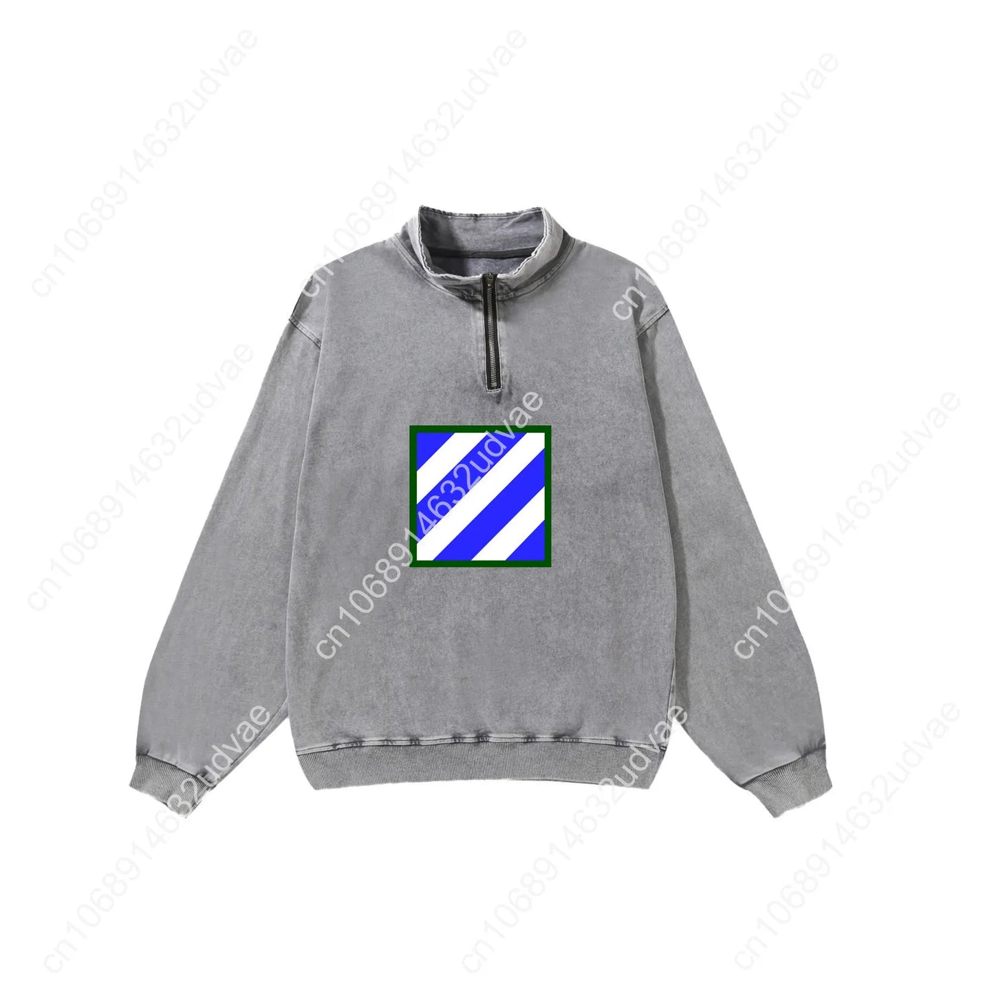 3rd Infantry Division Retro Sweatshirt Man Woman Teenager Vintage Pullover Half Zipper Shirt Photo Custom Made Sleeved Tshirt