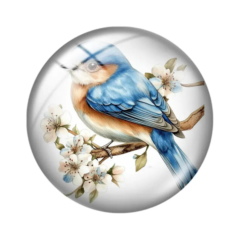Blue Delft Birds Clipart  12mm/18mm/20mm/25mm Round Photo glass cabochon demo flat back Making findings