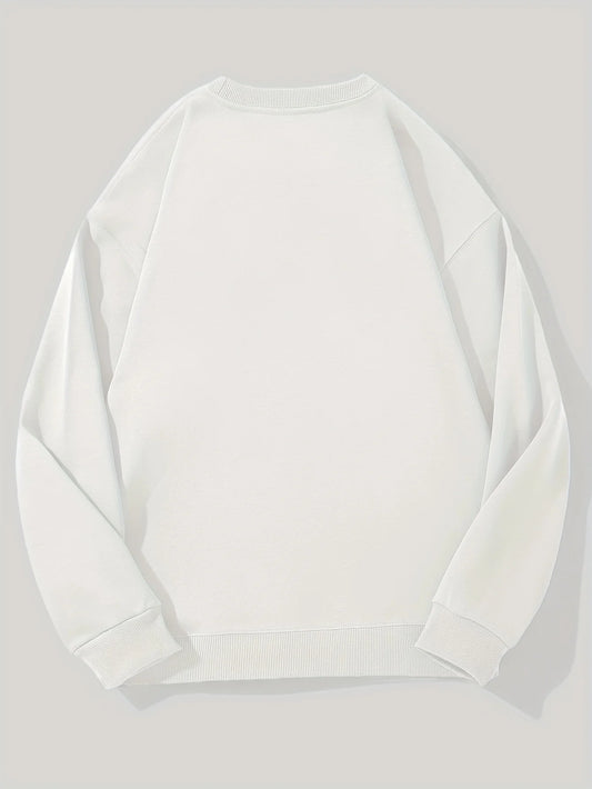 Men's Gothic Ram Head Horns Graphic Sweatshirt Pullover Dark Navy Blue with White Ram Skull Statement Gothic Style Sweater