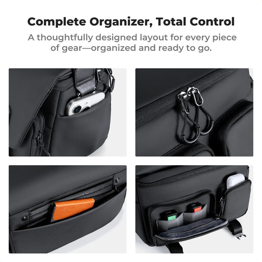 K&F Concept Zipper Buckle Camera Sling Bag Travel Photography Shoulder Bag For Sony DSLR SLR Camera Accessories Tripod Holder