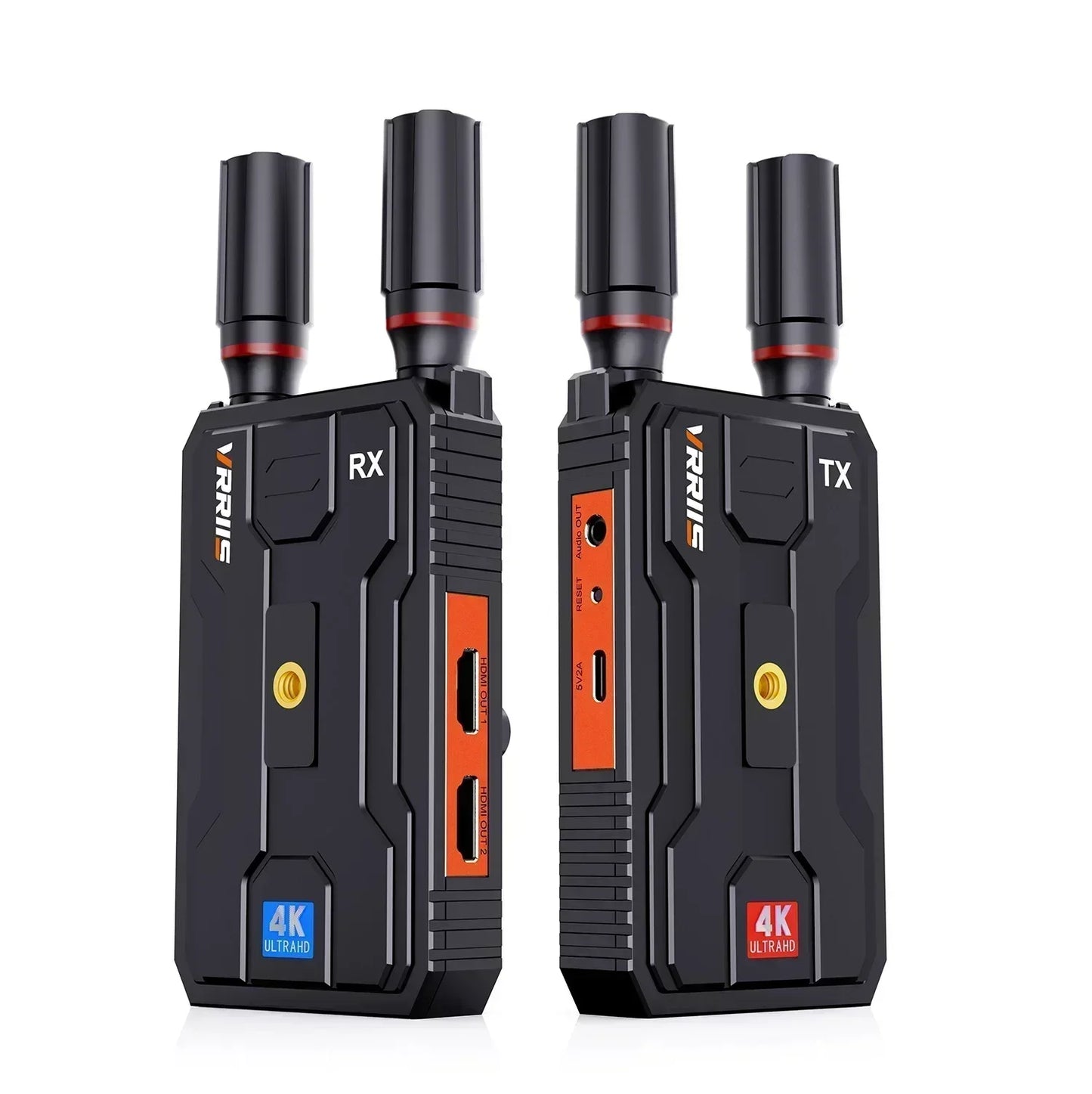 400m 5G 4K Wireless Video Transmitter Receiver HDMI Extender Dual Display Adapter Support Battery Wedding Camera Live Streaming