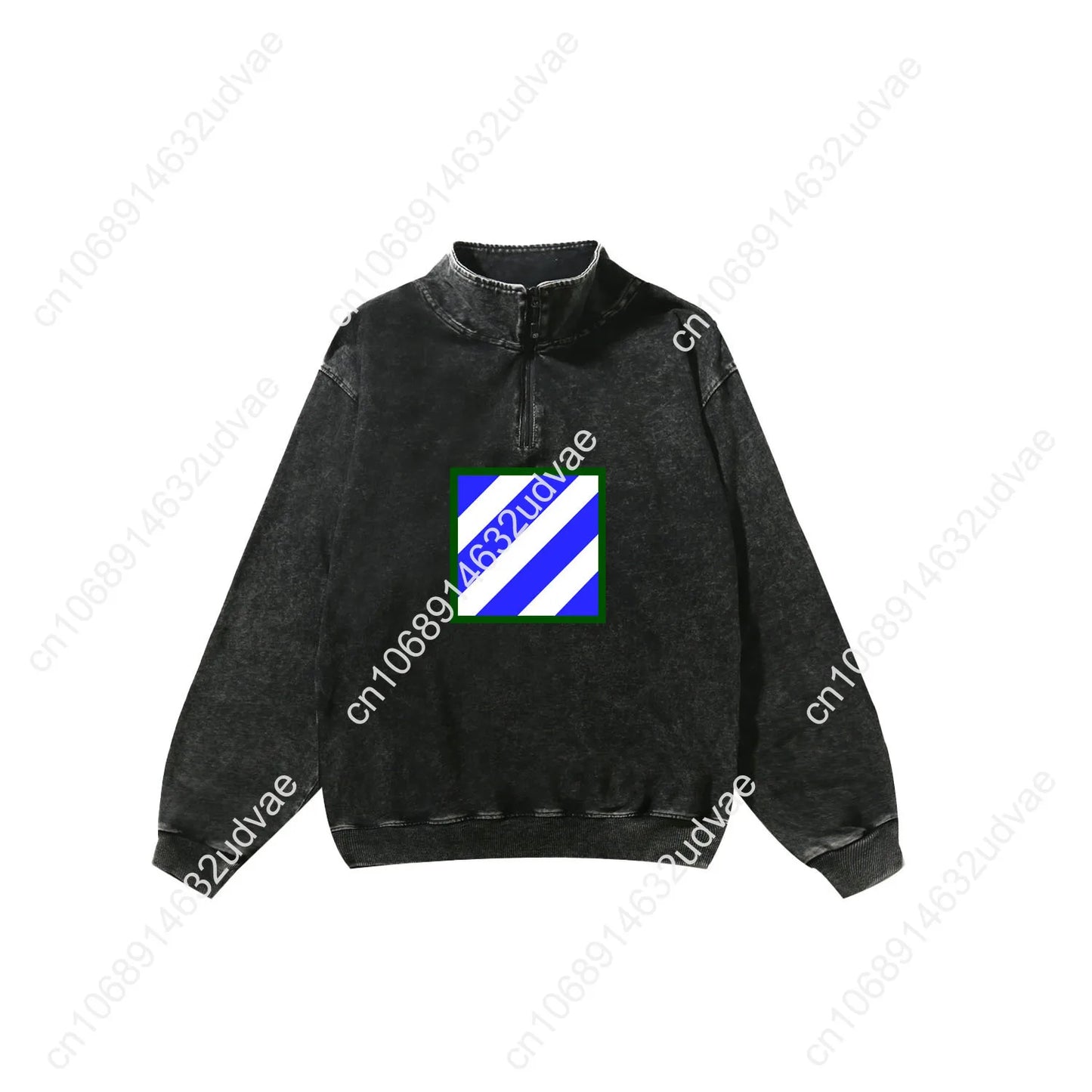 3rd Infantry Division Retro Sweatshirt Man Woman Teenager Vintage Pullover Half Zipper Shirt Photo Custom Made Sleeved Tshirt