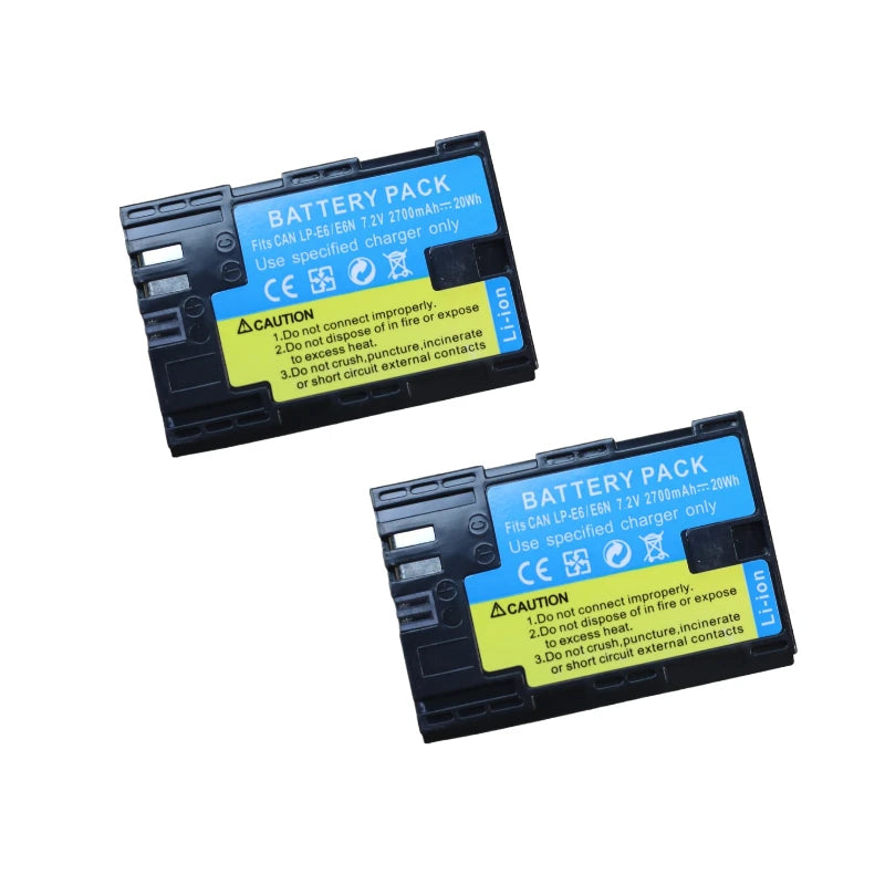 LP-E6 LPE6 LP E6 7.2V 2700mAh Camera Battery For Canon 5D Mark II III 7D 60D EOS 6D 70D 80D EOS 5DS R 90D 80D 70D 60D 60Da.