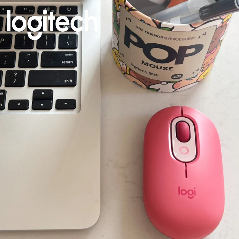 Hot Sale Logitech POP Bluetooth Mouse High Precision Optical Tracking 10m Wireless Range Ergonomic Design for Office/Home/Laptop