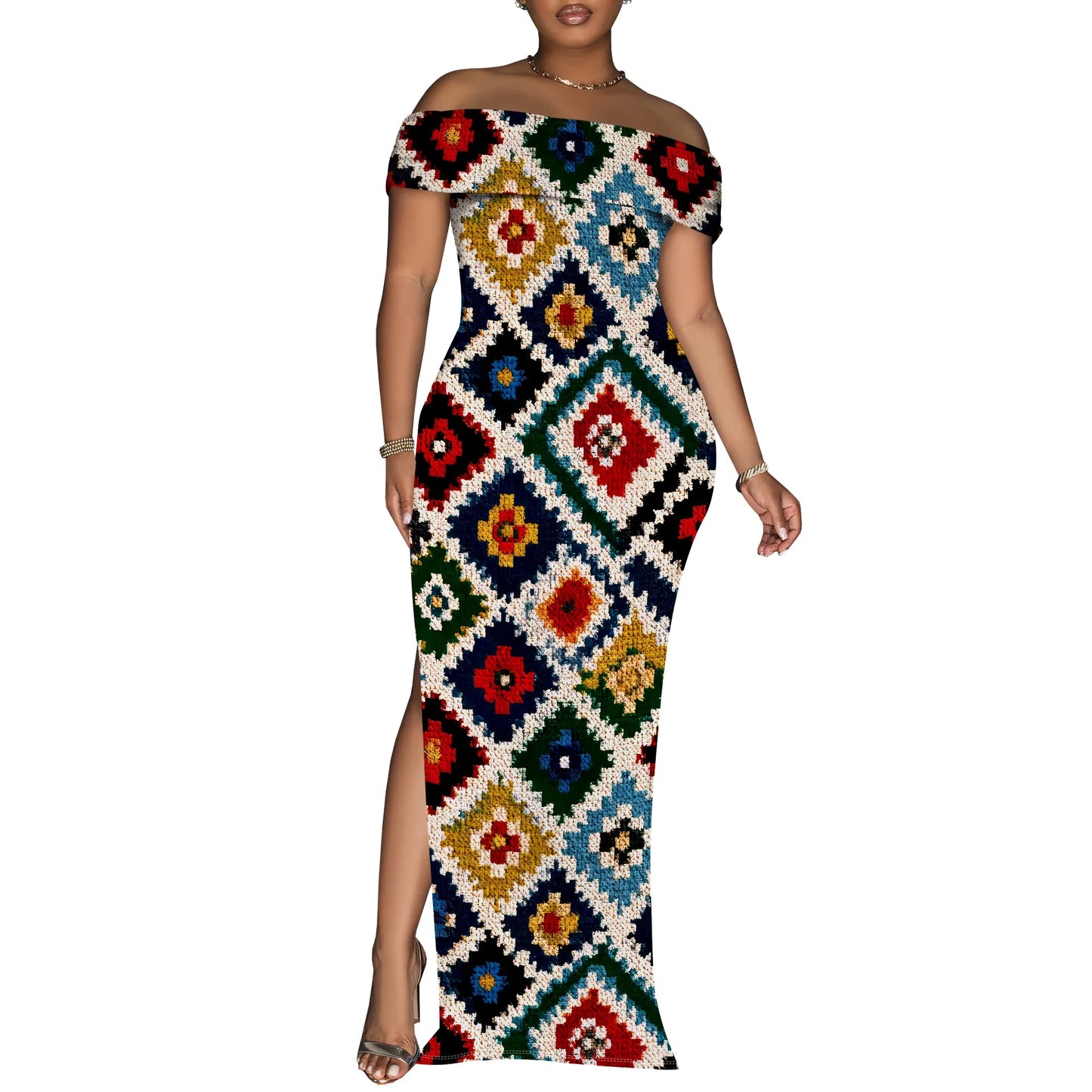 Women's Maxi Dresses Short Sleeve Floral Solid Summer Beach Dress Casual Loose   Side Split Long Dress with Pockets