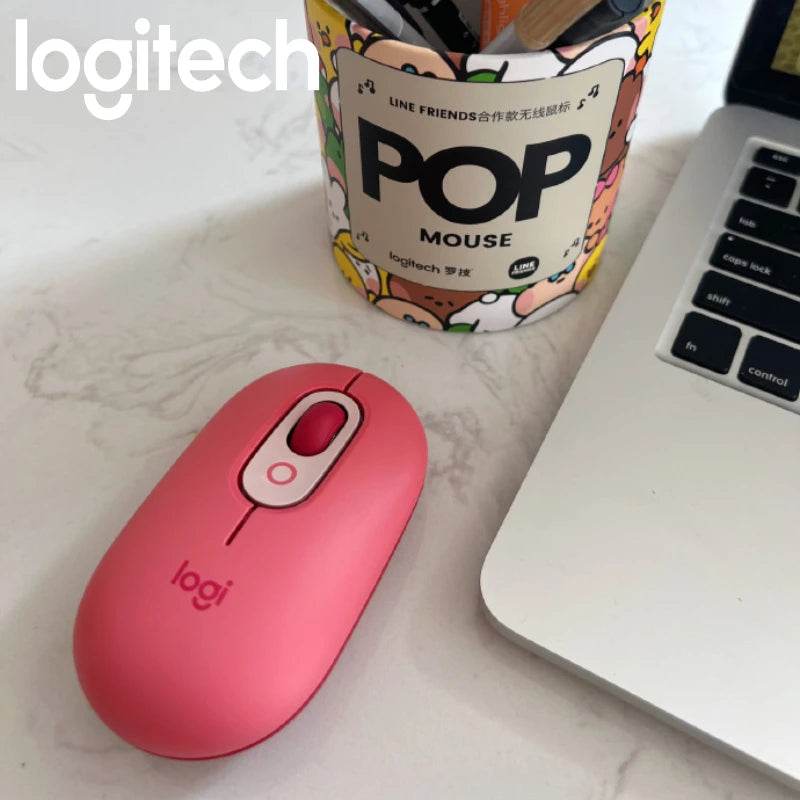 Hot Sale Logitech POP Bluetooth Mouse High Precision Optical Tracking 10m Wireless Range Ergonomic Design for Office/Home/Laptop