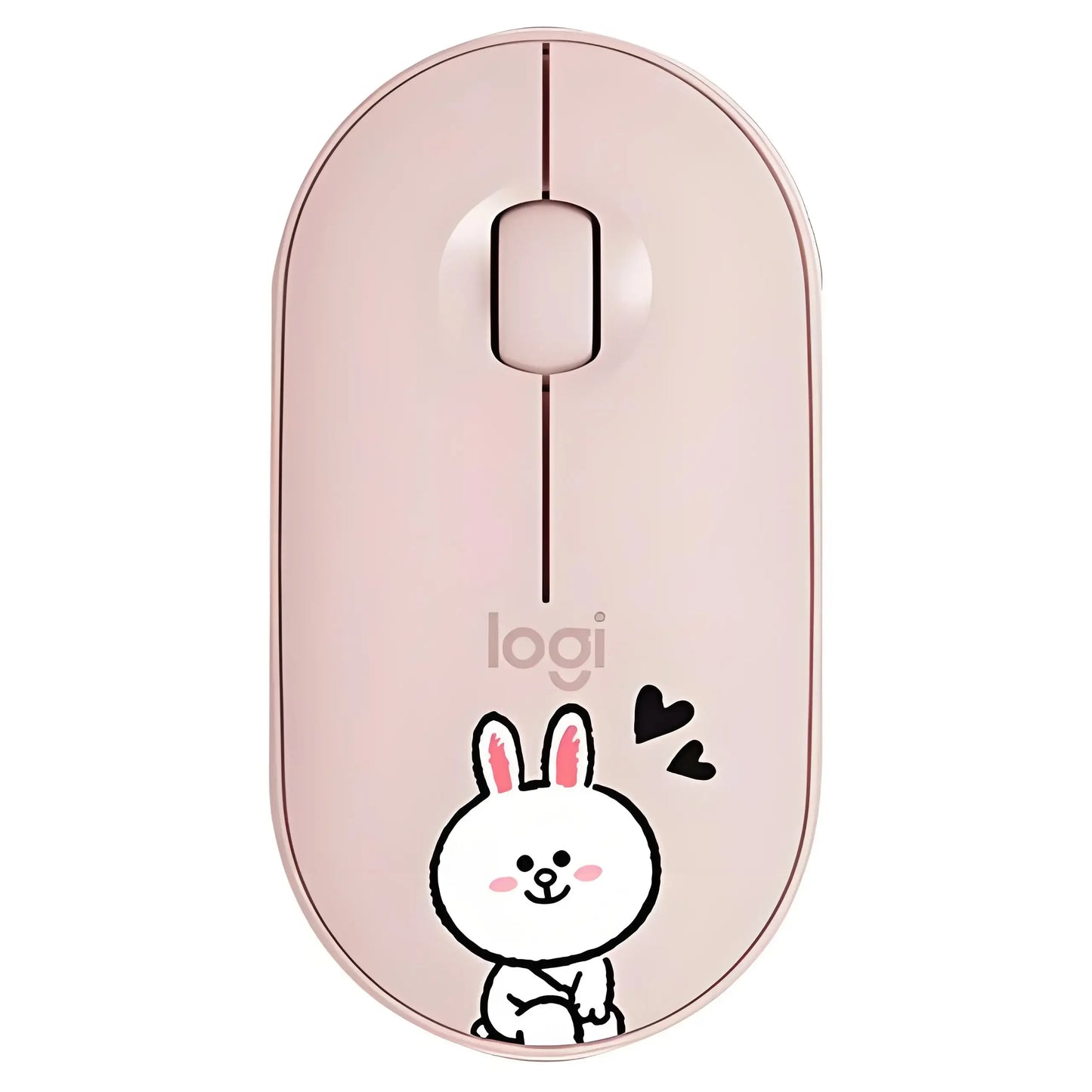 Logitech Pebble M350 Bear&Rabbit  Wireless Mouse: Cute Design, Perfect for Girls Easy for Laptop/Notebook/iPad/PC/Mac