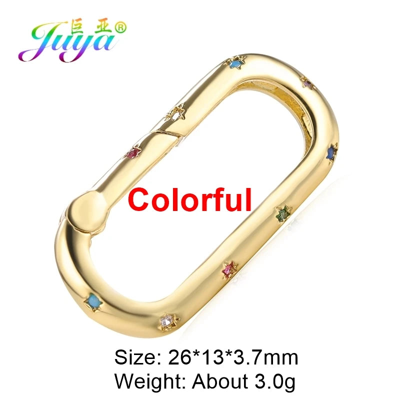 Juya DIY Decoration Carabiner Fastener Spring Lobster Screw Locket Clasps Accessories For Keychain Necklace Making