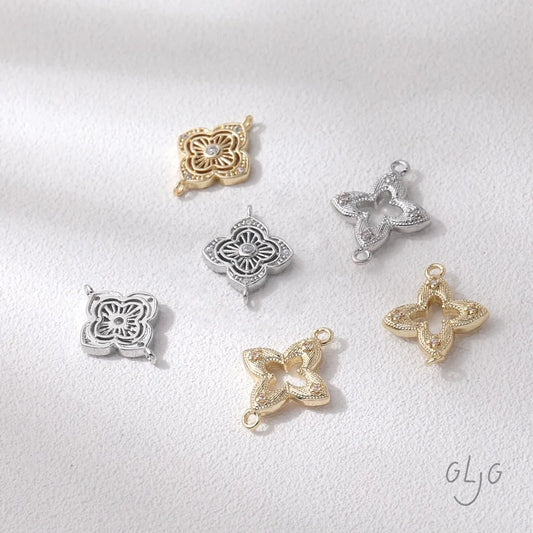 6PCS Bracelet Necklace Making for Jewelry Findings Components DIY Handmade  14K Gold Plated Brass Accessories