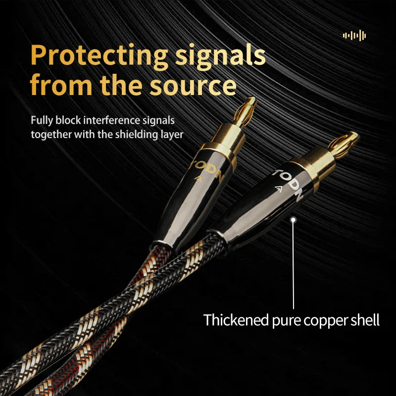 TODN 1 pair speaker cable high end hifi audio cable 6N OCC speakers CABL replaceable banana plug Yplug Connecting the amplifier