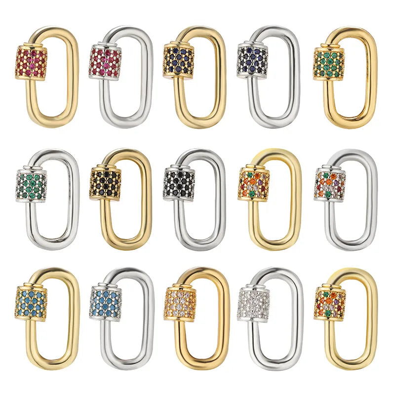 Juya DIY Decoration Carabiner Fastener Spring Lobster Screw Locket Clasps Accessories For Keychain Necklace Making