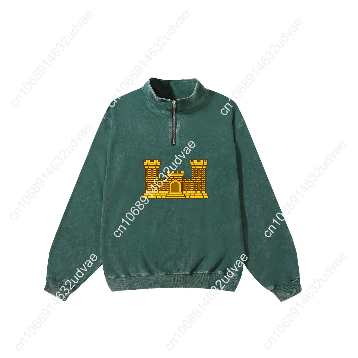 US Army Engineer Branch EN Retro Sweatshirt Man Woman Teenager Vintage Pullover Half Sweat Custom Made Tops Sleeved Tshirt