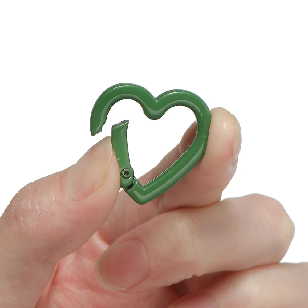 5pcs/lot Heart Spring Clasp Openable Love Shaped Carabiner Keychain Clips Hook Dog Chain DIY Jewelry Buckles Connector