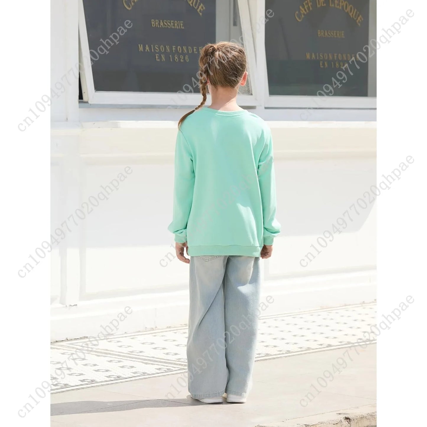 PATPAT Girls Sweatshirts Size 5-14 Years Graphic Pullover Long Sleeve Crewneck Shirt Cute Cartoon Casual Clothes for Girls