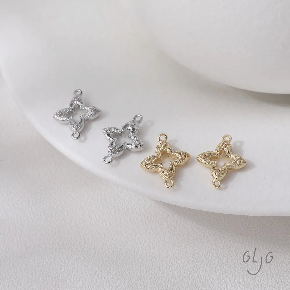 6PCS Bracelet Necklace Making for Jewelry Findings Components DIY Handmade  14K Gold Plated Brass Accessories