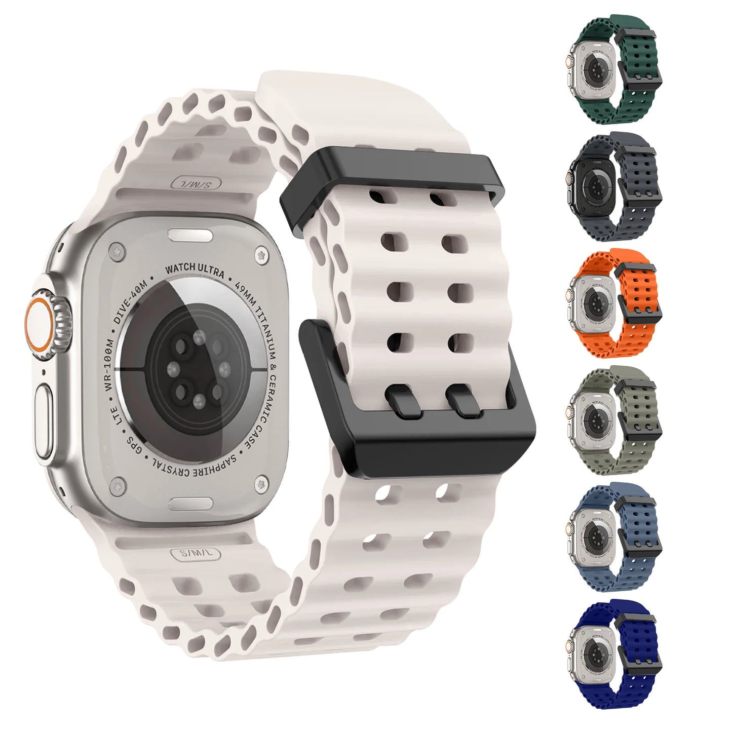 Sports Silicone Watch Strap For Apple Watch Ultra 2 49mm 46mm 45mm 44mm Watchband For iWatch Series 10 9 8 7 se Band Bracelet ﻿