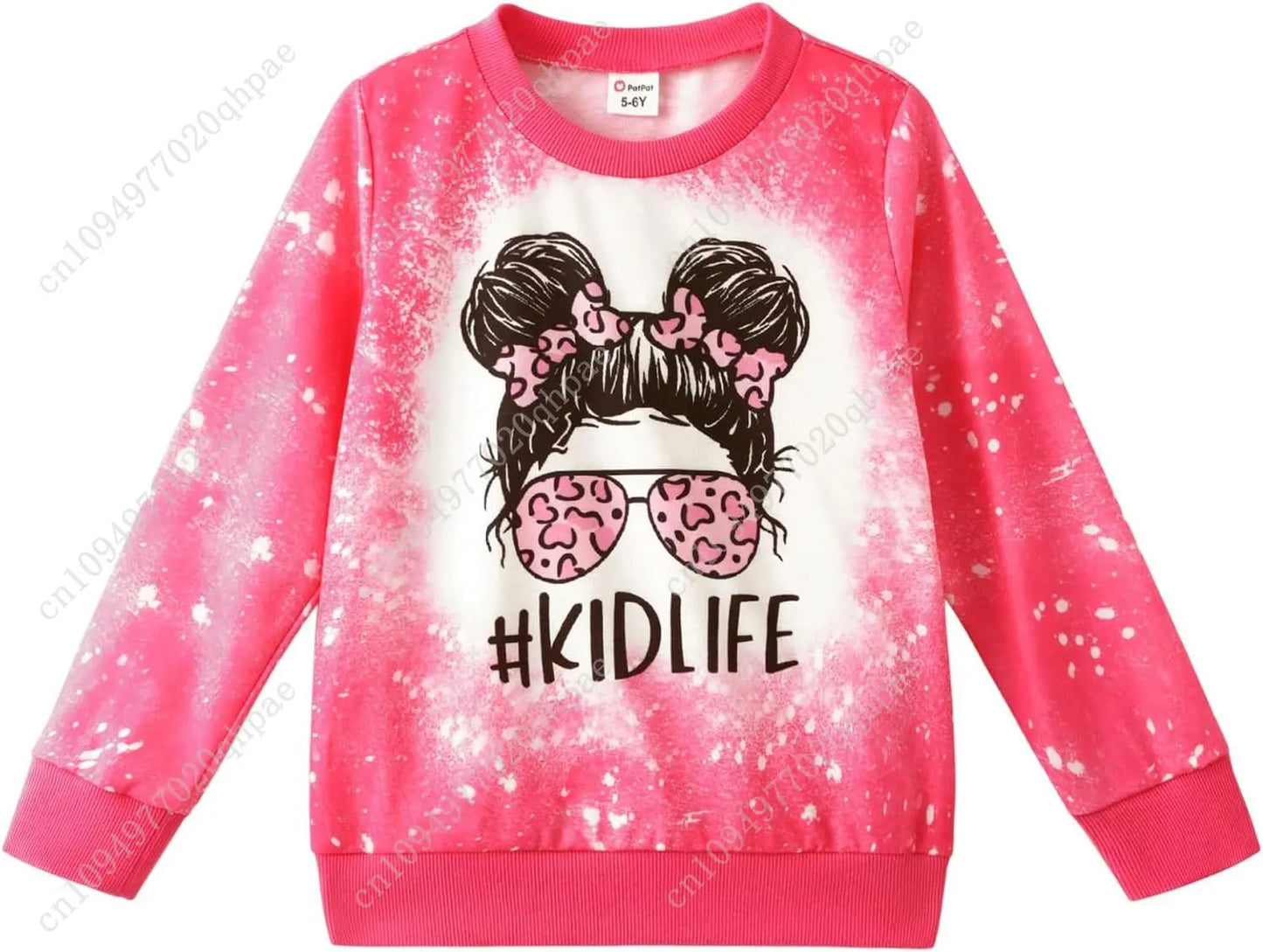 PATPAT Girls Sweatshirts Size 5-14 Years Graphic Pullover Long Sleeve Crewneck Shirt Cute Cartoon Casual Clothes for Girls