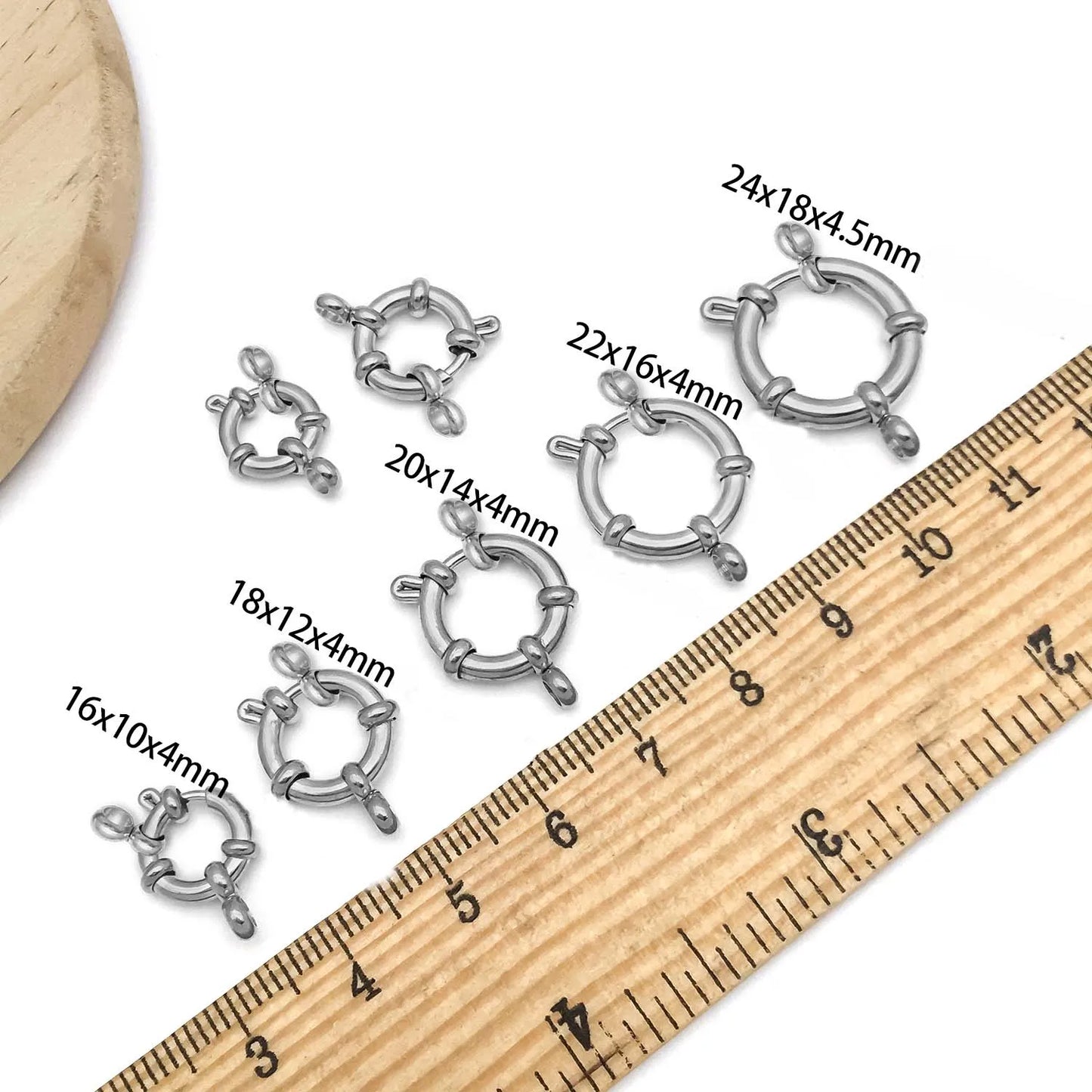 2pcs Stainless Steel Round Claw Spring Hook Clasp Lobster Clasp Connectors for DIY Bracelet Necklace Jewelry Making Accessories