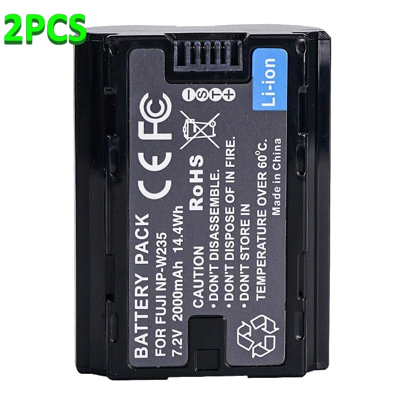 7.2V 2000MAH NP-W235 Camera Battery For Fujifilm XT5 XT4 GFX 100S/50SII XH2S XH2 Battery