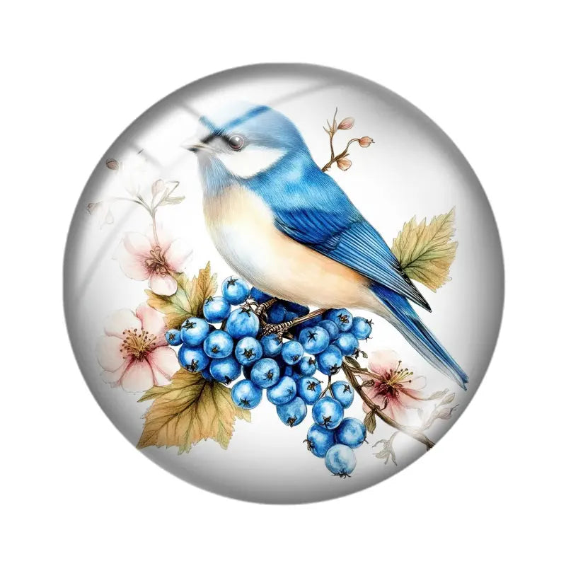 Blue Delft Birds Clipart  12mm/18mm/20mm/25mm Round Photo glass cabochon demo flat back Making findings