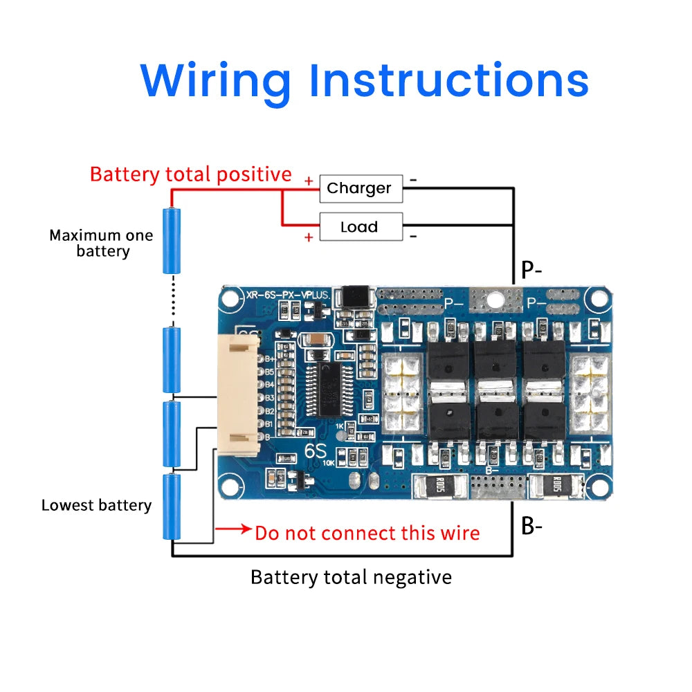 6S 22.2V Lithium Battery Charger Protection Board Active Equalisation Module with Temperature Control Battery Management System