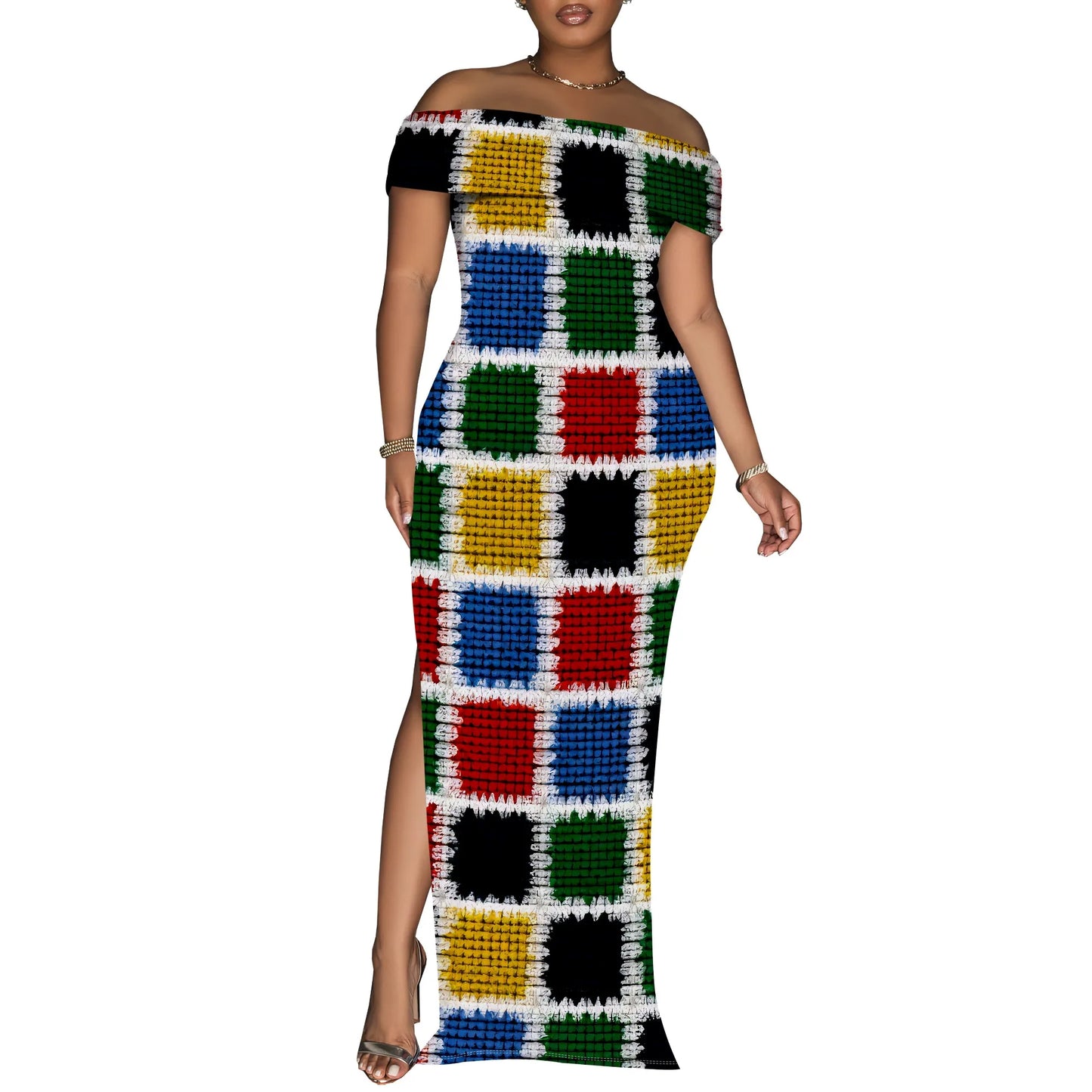 Women's Maxi Dresses Short Sleeve Floral Solid Summer Beach Dress Casual Loose   Side Split Long Dress with Pockets