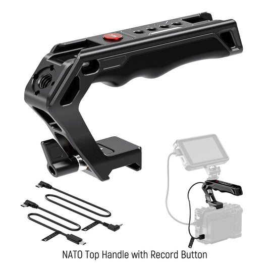 NEEWER Camera Top Handle with 3/8" ARRI Locating Pins Comfort Silicone Grip Compatible with Handles Camera Cages Video Rigs